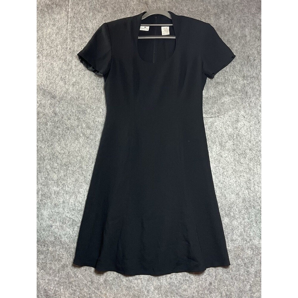 Liz Claiborne Dress Womens 8 Black Short Sleeve Below Knee Classic Capsule